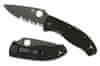 C122GBBKPS Tenacious Black Combo Edge kapesní nůž 8,6 cm, celočerná, FRN
