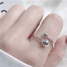 NUBIS Stříbrný prsten s kuličkami - velikost universální