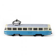 Zaparkorun.cz Kovová tramvaj na zpětný chod Tatra T3, 16 cm, modrá