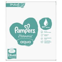 Pampers Harmonie Aqua Plastic Free Vlhčené ubrousky 24 x 48 ks