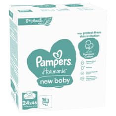 Pampers Harmonie New Baby Plastic Free Vlhčené ubrousky 24 x 46 ks