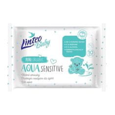 LINTEO Dětské vlhčené ubrousky Baby AQUA SENSITIVE 10 ks