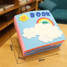 Shopdbest Montessori interaktivní 3D senzorická knížka pro děti: z bavlny a měkké plsti pro učení a zábavu - měkká a odolná, ideální na dlouhé cesty a do čekáren