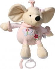 BABY ONO Plyšová hračka s hracím strojkem Baby Ono Myška růžová 31cm