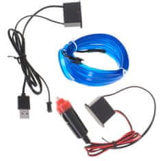 Aga LED ambientní osvětlení do auta / auto USB / 12V páska 3m modrá