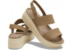 Crocs Brooklyn Low Wedge Sandals pro ženy, 38-39 EU, W8, Sandály, Pantofle, Khaki/Bone, Hnědá, 206453-2YI