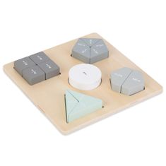 Mamabrum Dřevěné skládačky - Montessori puzzle - Zlomky a geometrické obrazce