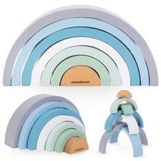 Mamabrum Montessori dřevěné duhové puzzle - modré