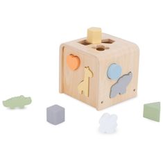 Mamabrum Dřevěný třídič tvarů s bloky - 9 prvků
