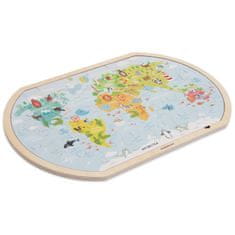 Mamabrum Dřevěné puzzle - Mapa světa