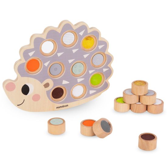 Mamabrum Dřevěný ježek - Montessori smyslové puzzle