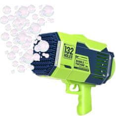LEBULA Pistole na mýdlové bubliny + automatická bublina z tekutého mýdla 132 bazooka zelená