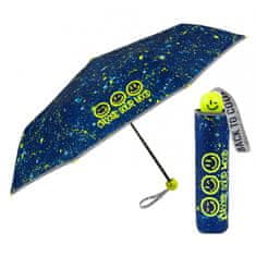 Perletti Cool Kids, Dětský reflexní skládací deštník Smile/žlutý, 15640