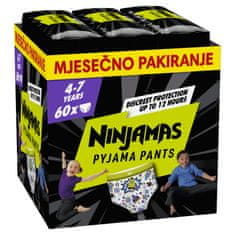 Pampers Ninjamas Pyjama Pants Kosmické lodě, 60 ks, 7 let, 17kg-30kg - měsíční balení