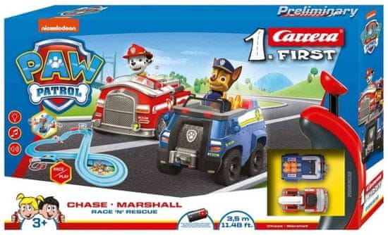 Carrera Autodráha FIRST - 63032 PAW Patrol Chase a Marshall Race N Rescue