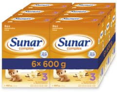 Sunar Complex 3 batolecí mléko vanilka, 6 x 600 g