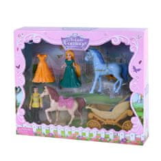 Sada kočár s koňmi a princezna s odnímatelnými šaty