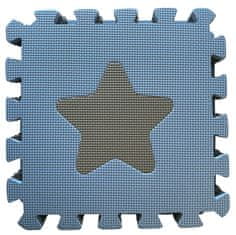Hrací podložka puzzle Geometrické tvary, blue 90x90 cm