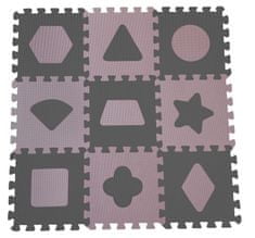 Hrací podložka puzzle Geometrické tvary, rose 90x90 cm