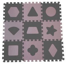 Hrací podložka puzzle Geometrické tvary, rose 90x90 cm