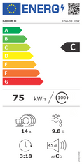 Gorenje myčka nádobí GS620C10W + záruka 10 let na invertorový motor