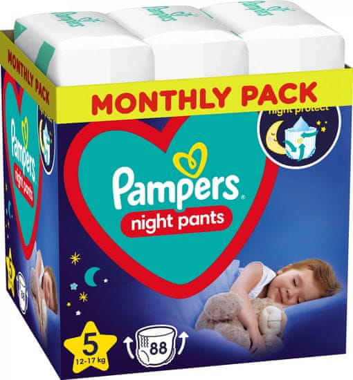 Pampers Night Pants Kalhotky plenkové jednorázové 5 (12-17 kg) 88 ks