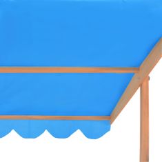 Greatstore Pískoviště s nastavitelnou stříškou jedlové dřevo modré UV 50