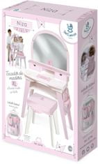 DeCuevas 55746 Dřevěný toaletní stolek XL se zrcadlem a dřevěnou židličkou NIZA 2022