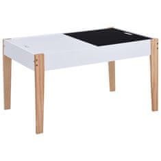 shumee 3dílná sada dětského tabulového stolu a židlí černobílá