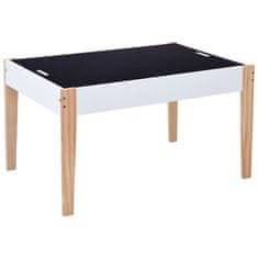 shumee 3dílná sada dětského tabulového stolu a židlí černobílá