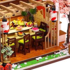 HABARRI Miniatura domečku DIY LED, kreativní sada, restaurace sushi