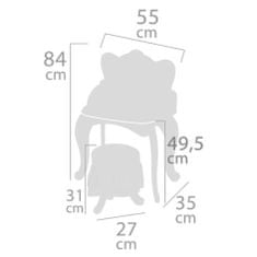 DeCuevas 55534A Dřevěný toaletní stolek se zrcadlem a dřevěnou židličkou Magic Maria 2022