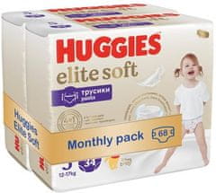 Huggies měsíční balení Elite Soft PANTS 5, 68 ks