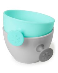 Skip hop Set jídelní s hrnkem 5 ks Easy-Feed Mealtime Set Teal / Grey 6m+