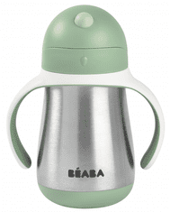 Béaba Hrnek termoizolační s brčkem nerez 250ml Sage Green