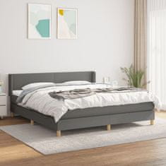 shumee Box spring postel s matrací tmavě šedá 180x200 cm textil