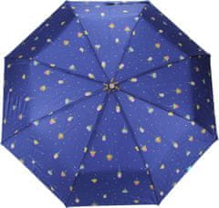 Perletti Dámský skládací deštník manuální "Květináče", modrá
