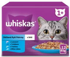 Whiskas kapsičky oblíbené rybí pokrmy v želé pro dospělé kočky 48x 85g