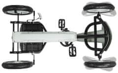 HyperMotion Motokára pro děti od 3 let, šlapací auto EVOQUE, řízení: přední a zadní, dvojitá ruční brzda, dětské auto, 4 kola kov + plast, šedá