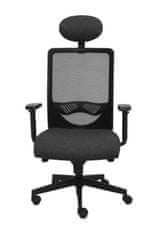 Kancelářská židle DUCK Černo šedá s podhlavníkem