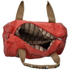 MaxFly Cestovní dámská koženková kabelka Gita, červená