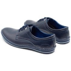 LUKAS Pánská kožená obuv 295LU navy blue velikost 45