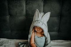 My Memi Bambusový Kojenecká osuška s kapucí Světle šedá - králík