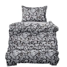 Bavlissimo 2-dílné povlečení 140x200 šedé s ornamentem pro jednu postel