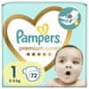 Pampers Premium Care plenky vel. 1 (72 ks plenek) 2-5 kg