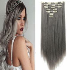 Trendy Vlasy Clip in sada EXCLUSIVE - 63 cm - odstín Dim Gray