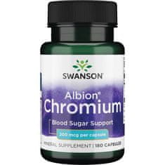 Swanson Chromium Chelated (chrom v chelátové vazbě), 200 mcg, 180 kapslí