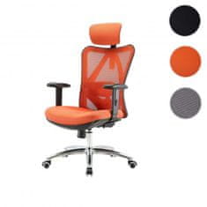 MCW Kancelářská židle SIHOO, ergonomická, nastavitelná bederní opěrka, nosnost 150 kg ~ bez podnožky, oranžová