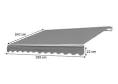 MCW Náhradní kryt pro markýzu E31, markýza se sklopným ramenem Náhradní kryt pro ochranu proti slunci, 3x2,5 m ~ Akrylová smetana