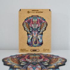 Lubiwood Dřevěné puzzle Tajmný slon A4 Premium Box 155 dílků